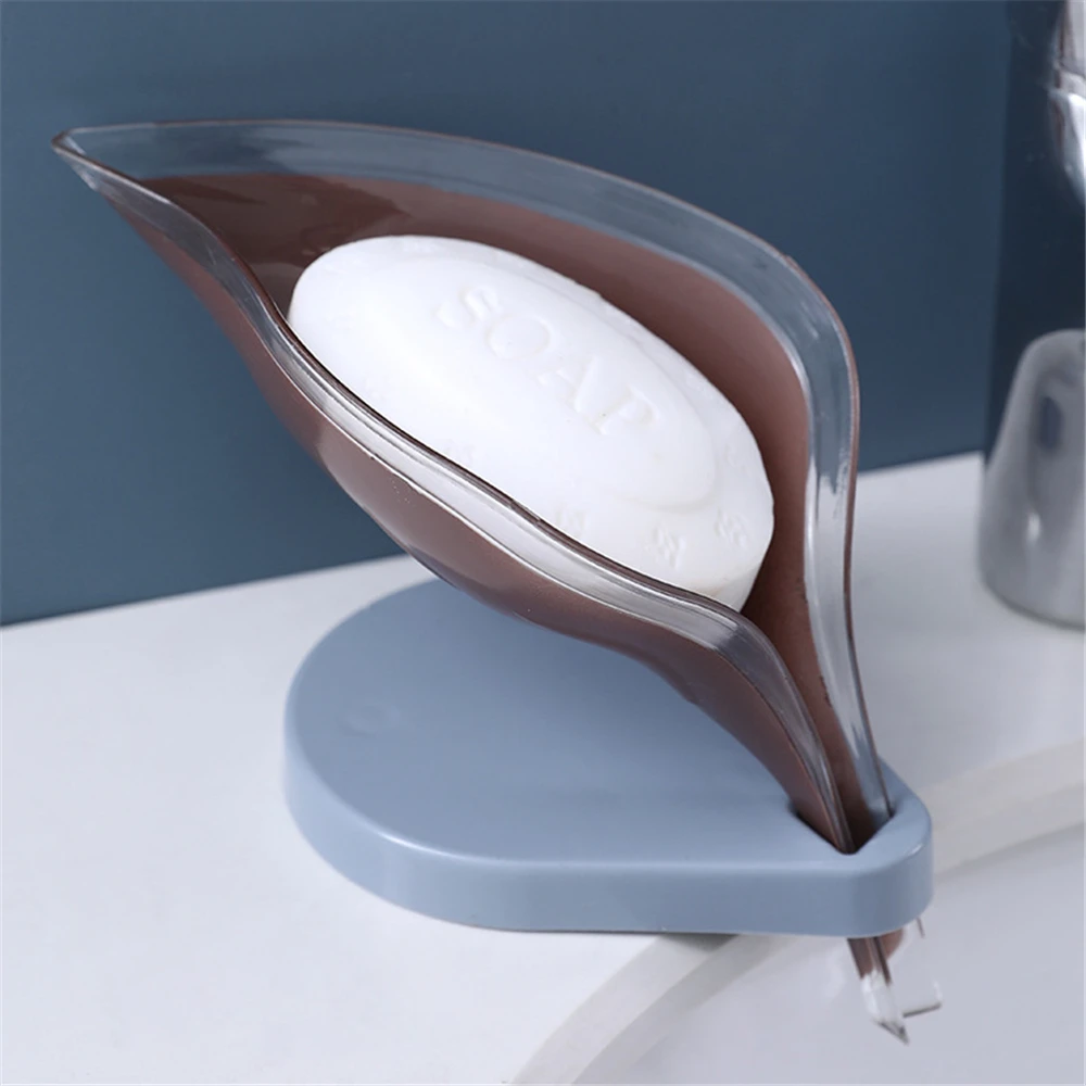 

Non-Slip Soap Holder Simple Leaf Shape Soap Box Creative Kitchen Soap Dish Brush Rack Household Tray Holder Soap Container