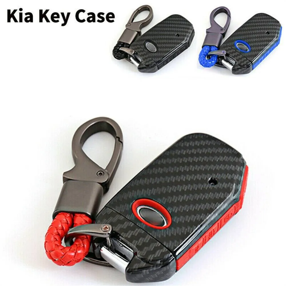 

For Kia Sportage Ceed Sorento Cerato Forte 2017 2018 2019 Protector Cover Keychain Leather Car Remote Key Fob Case Cover Shell