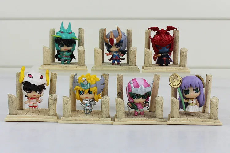 7 шт./лот Сейя мистическая одежда Аниме ПВХ Фигурки рыцарей зодиака Mu Сага канон