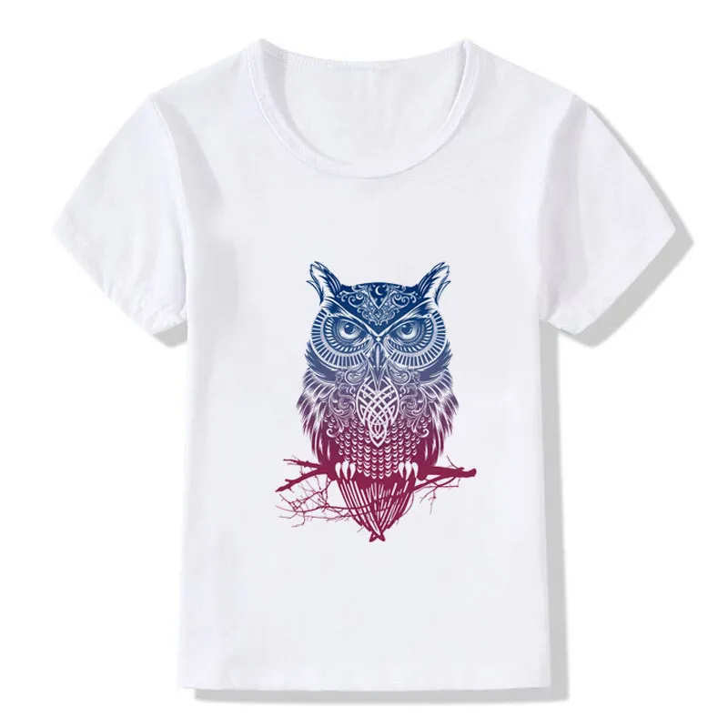 

Owl Print Girls t shirt Boys Clothes Children's Clothing Fashion Short Sleeve T Shirts Kids Tee Casual Tops Cute T-shirt 4-14Y