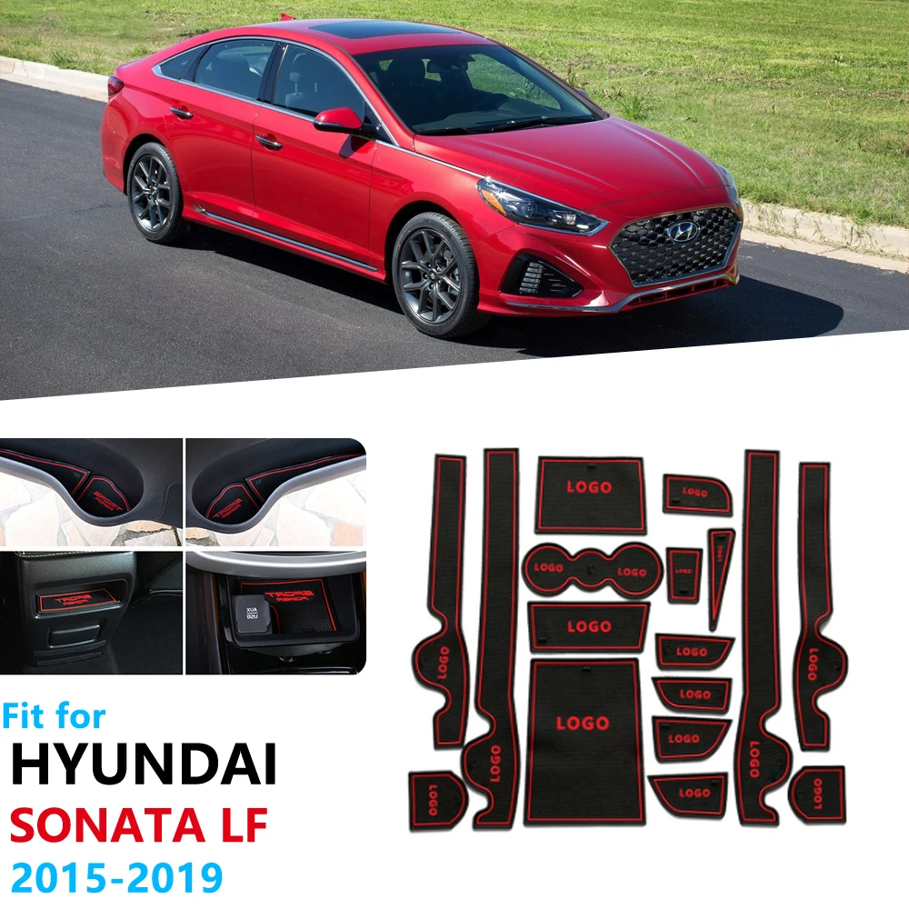 Нескользящий Резиновый коврик для ворот и чашек Hyundai Sonata LF 2015 2016 2017 2018 2019 дверной с