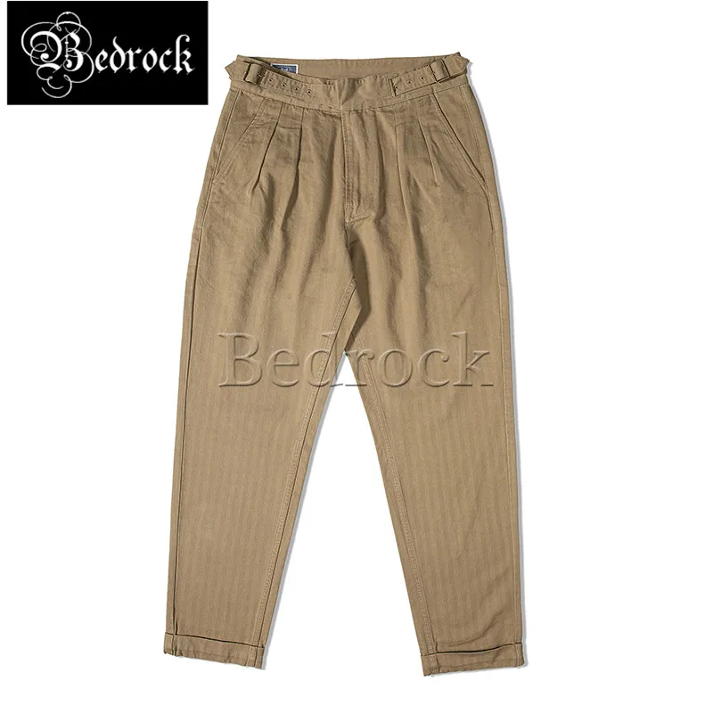 

RT Gurkha Pants for men British vintage high-waisted army pants Ami khaki slim straight army green casual pants men's overalls