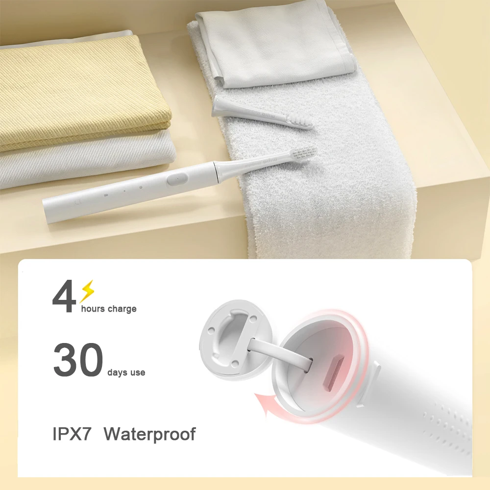 Xiaomi T100 электрическая зубная щетка MIJIA звуковая головки Mi умная USB перезаряжаемая