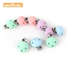 Круглые силиконовые прорезыватели для зубов Keep  Grow, 20 шт., металлический зажим, Силиконовый грызунок, сделай сам, детское ожерелье для прорезывания зубов, зажим с подвеской