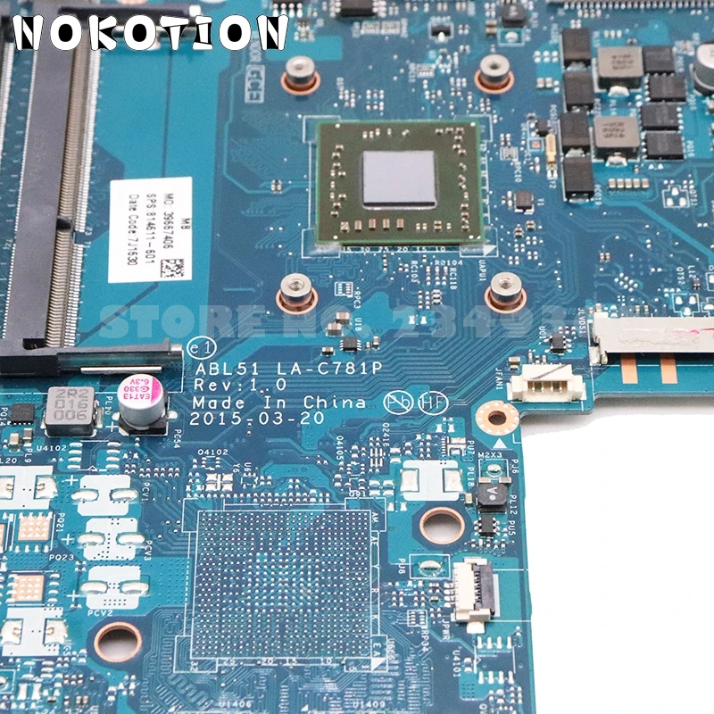Материнская плата NOKOTION 813969-501 813969-001 для ноутбуков HP 15-AF материнская ABL51 DDR3 с ЦП на