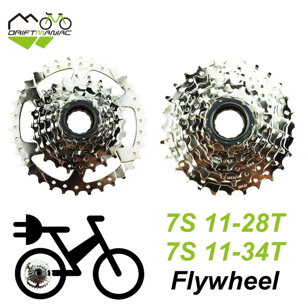 DRIFT MANIAC Bicycle 7S Screw Freewheel 11-28T/11-34T 7-Speeds Flywheel For Electric Bike