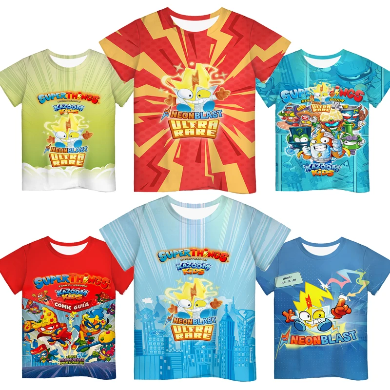 

Superthings 8 Kazoom Kids Neonblast 3D Print T Shirts Boys Girls Cartoon Anime Tshirts Toddler Children T-shirts Camiseta Tees