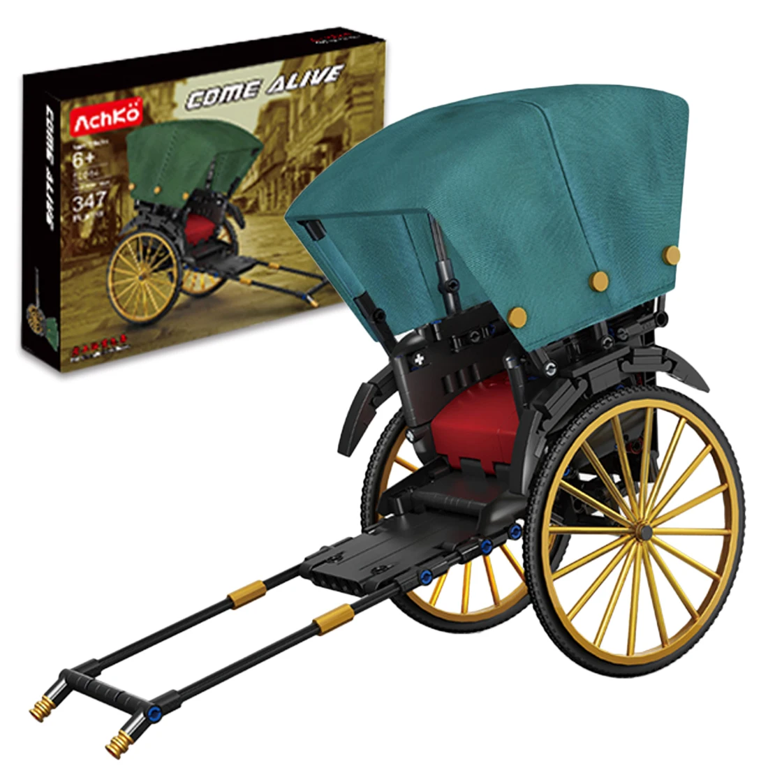 

347 шт. мелкие частицы строительный блок Модель "рикша" здания Наборы модели сборки развивающие игрушки для детей, подарок на Рождество и день...