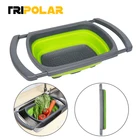 Две формы набор складной Кухня дуршлаг для фруктов и овощей Сушилка для посуды корзина для стирки Пластик сливная корзина для овощей