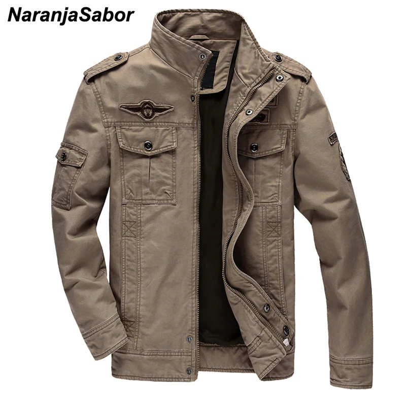 Куртка мужская в стиле милитари NaranjaSabor однотонная верхняя одежда больших