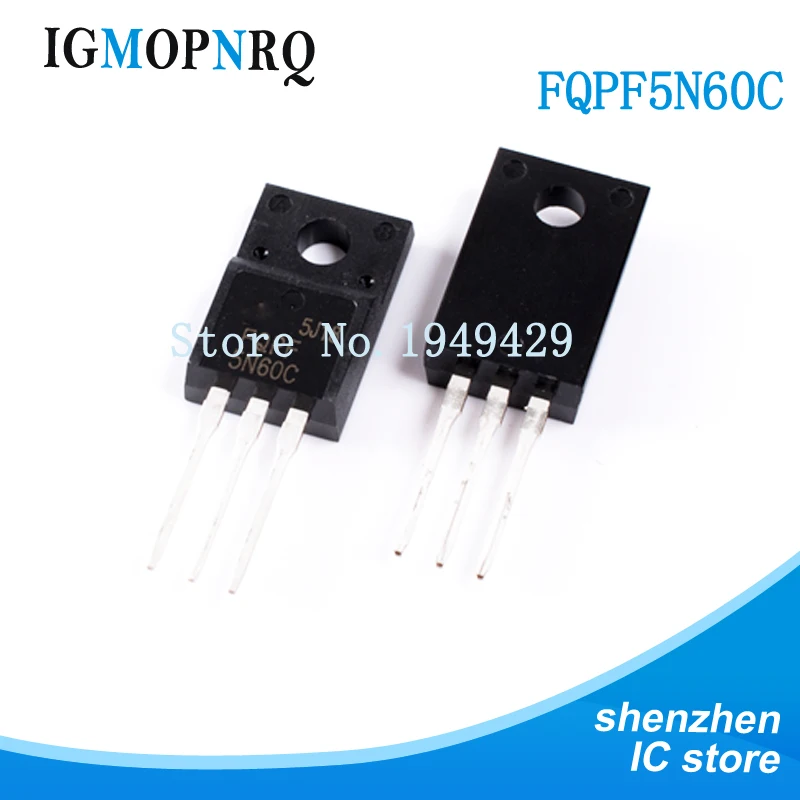 

10PCS FQPF5N60C TO-220 5N60C 5N60 MOSFET 600V N-Ch Q-FET advance C-Series New