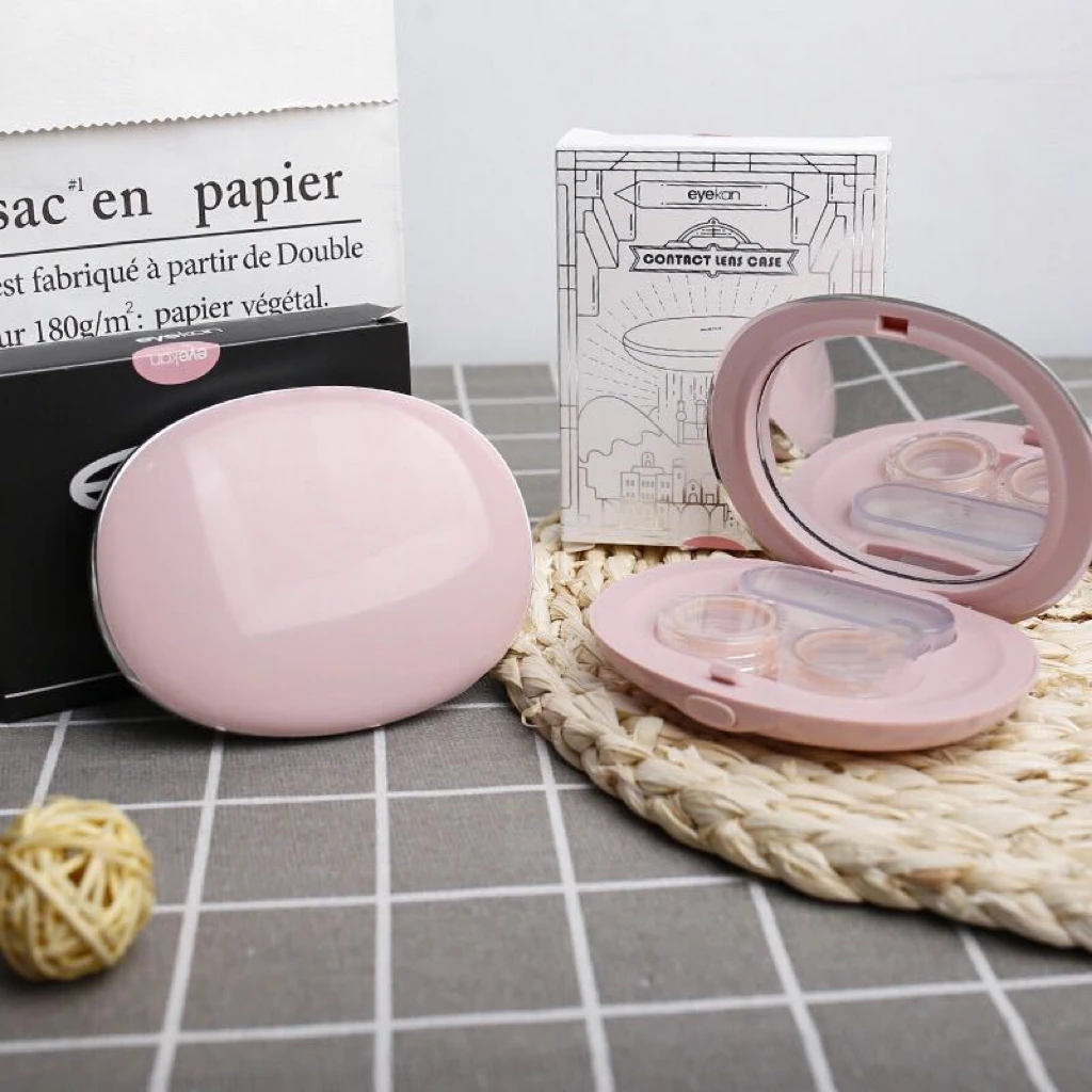 

Portable Mini Contact Lens Case with Mirror Kit Travel Convenient Contact Lens Case Container Outdoor