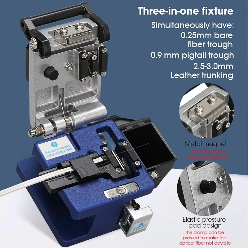 AUA-61S High Precision Fiber Cleaver Cable Cutting Knife FTTT Fiber Optic Knife Tools Cutter Cleavers 16 Surface Blade