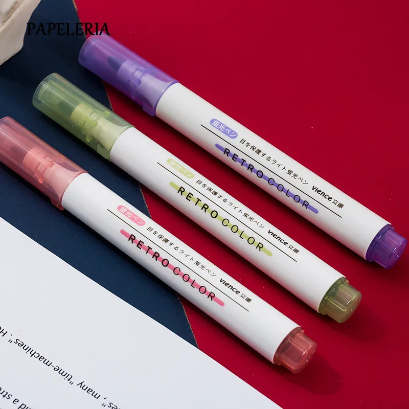 6Pcs/Set Creative Highlighter Pen Fluorescent Pencil Candy Color Drawing Graffiti Marker Art Pens for School Office Supplies | Канцтовары