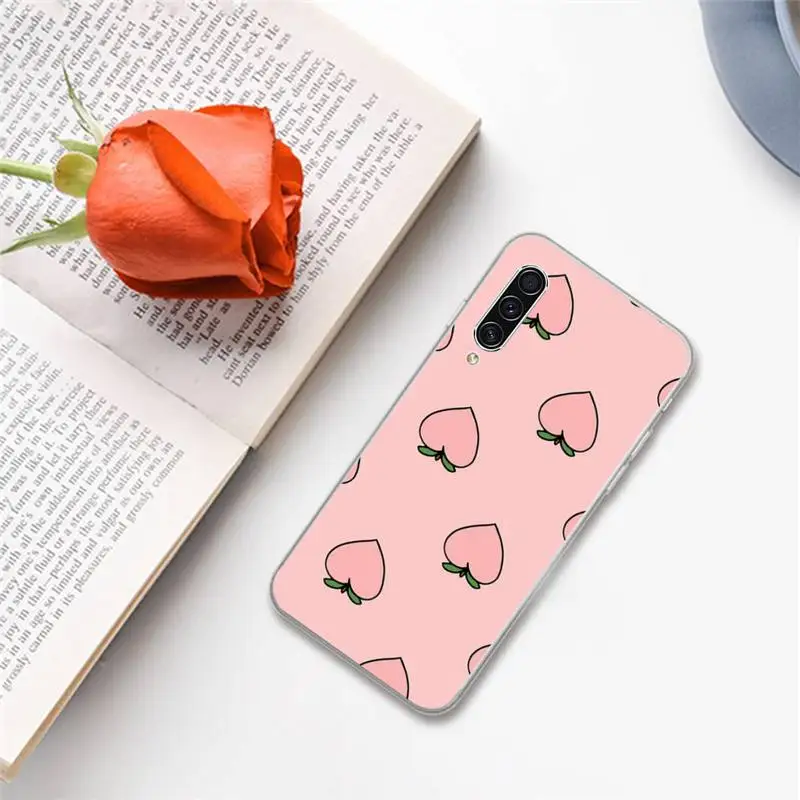 

Pink peach fruit food Phone Case For Samsung A S M Note 9 10 20 fe 21 71 30 ultra plus 5g 11 31 51 s