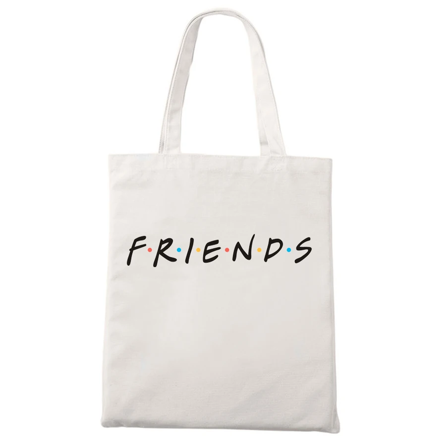 Сумка для покупок с надписью Friends тоут графическим принтом в стиле Харадзюку