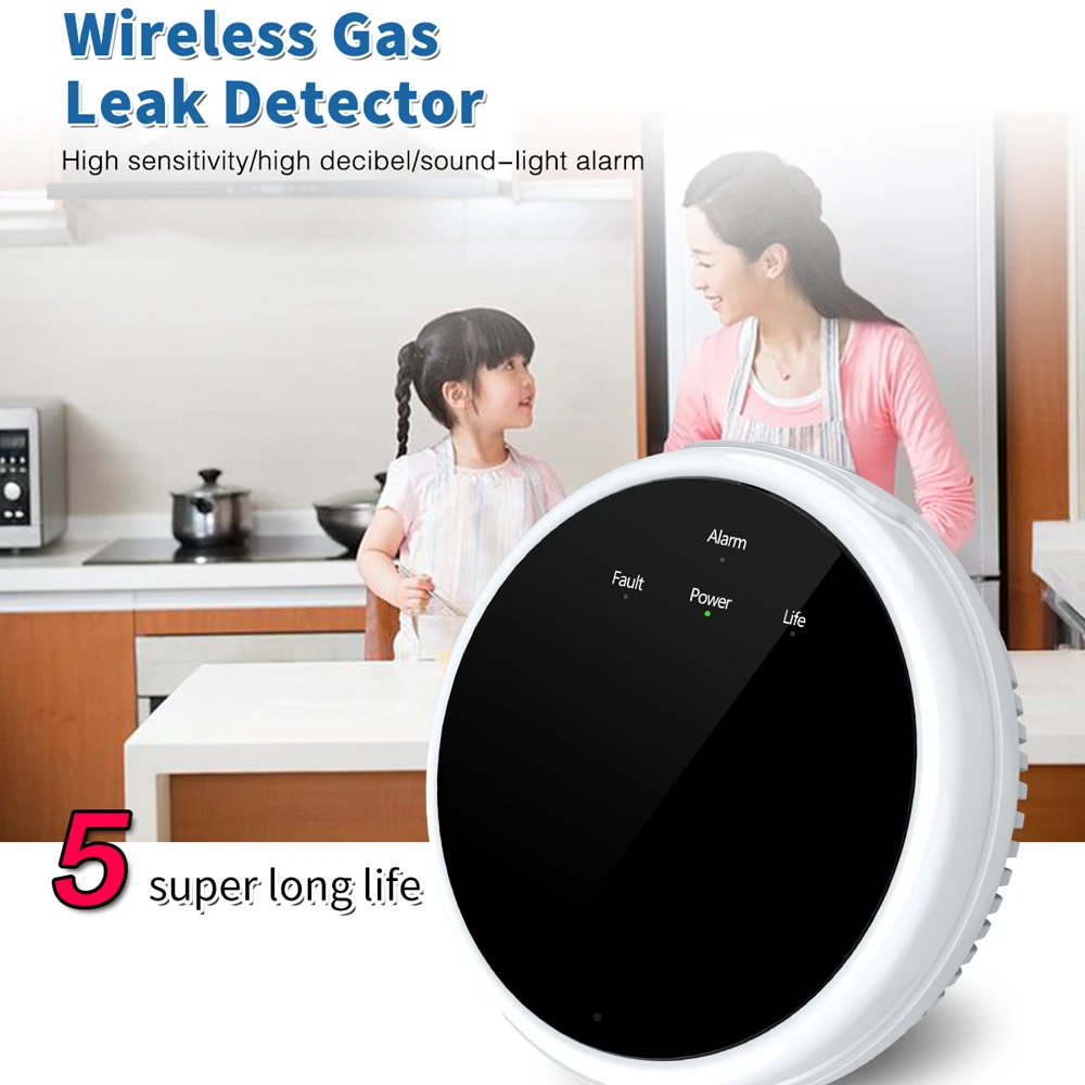 

Wireless 433MHz Natural Gas Leak Detector for Home Security Gas Sensor Used