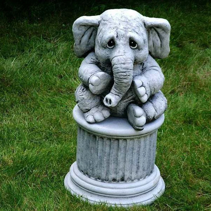 

Simulation Elephant Statue Resin Crafts Ornaments for Garden View Courtyard Decoration L9