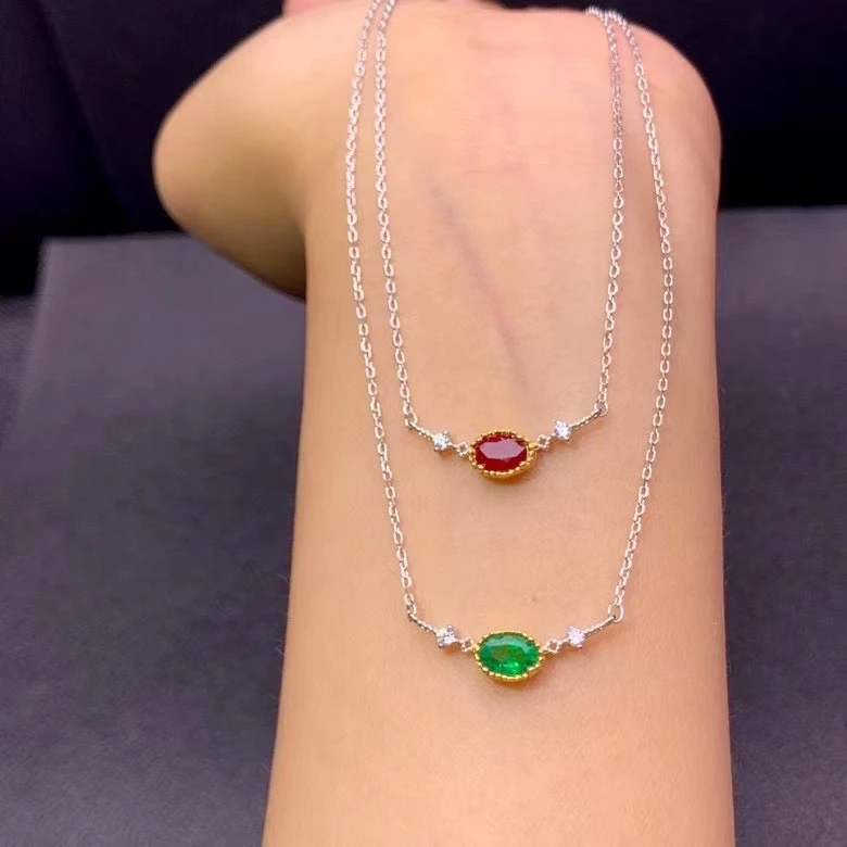 Женское ожерелье из серебра 925 пробы с красным Рубином | Украшения и аксессуары