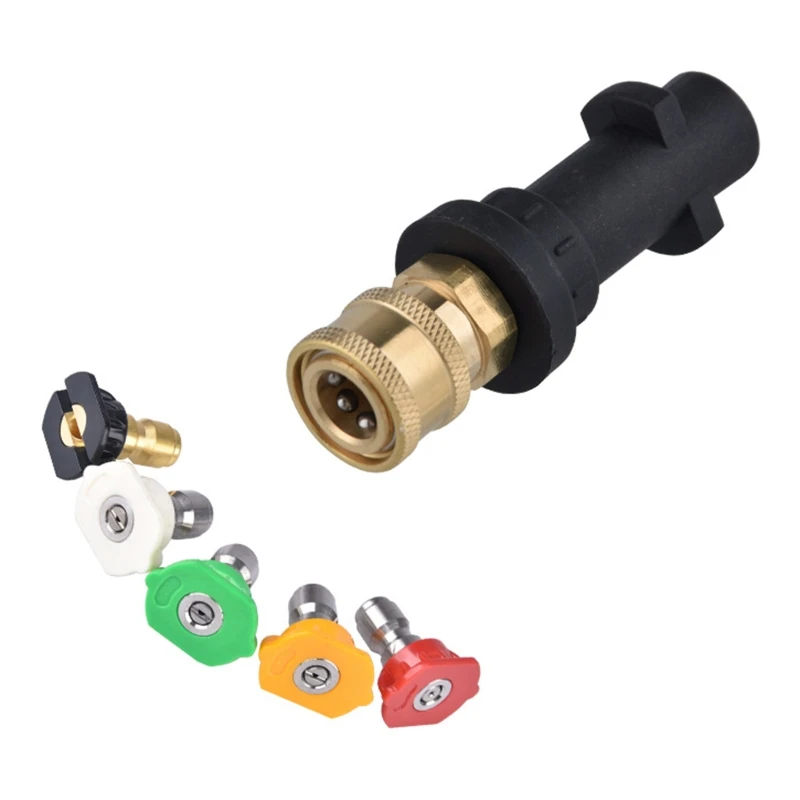 

High Pressure Washer Spray Nozzle 1/4 inch Quick Connector Vehicle Cleaning Tool Pressure Washer Accessories