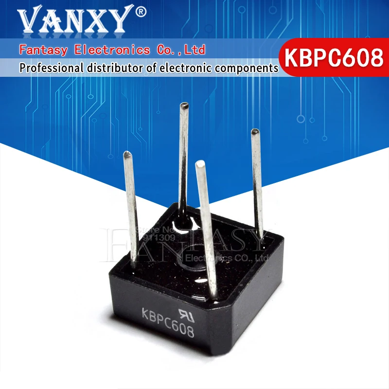 10 шт. KBPC608 KBPC 608 6A 800 в однофазный диод 4 контактный мостовой выпрямитель новый и