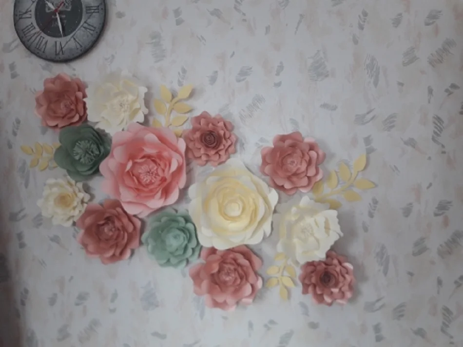 DIY бумажные цветы 15 см бумажные розы для свадьбы и события декорации Декорации для детской комнаты модное шоу видео обучающие материалы