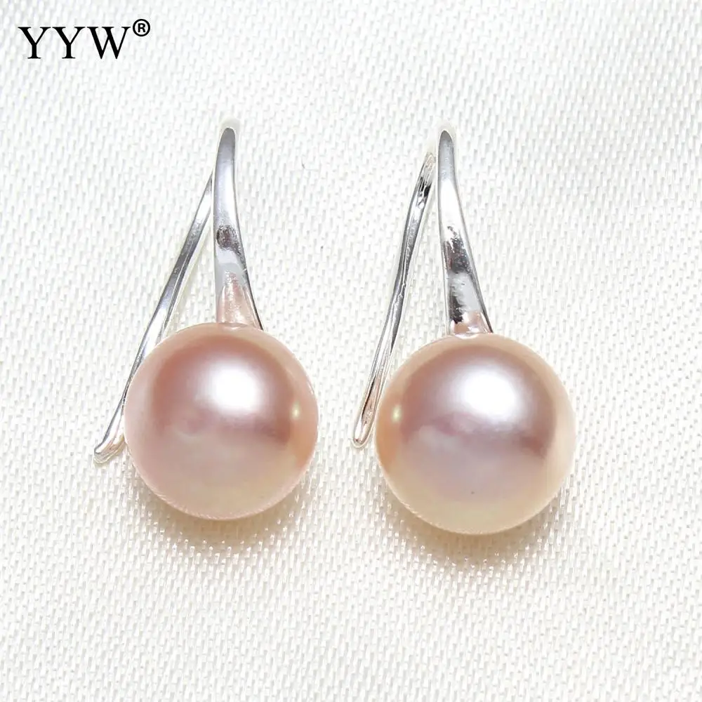 Пресной воды Серьги с жемчугом s AA природа из стерлингового серебра серьги