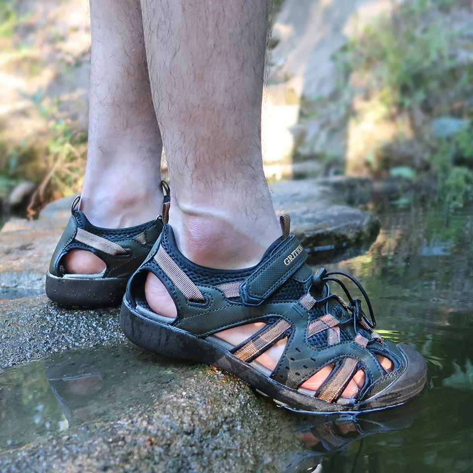 Сандалии мужские из искусственной кожи Нескользящие быстросохнущие для пляжа