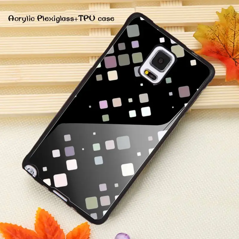 

Color Square Patterns Phone Case Acrylic Plexiglass TPU phone case For Samsung Note20 10 9 8 7 5 Pro ULTRA