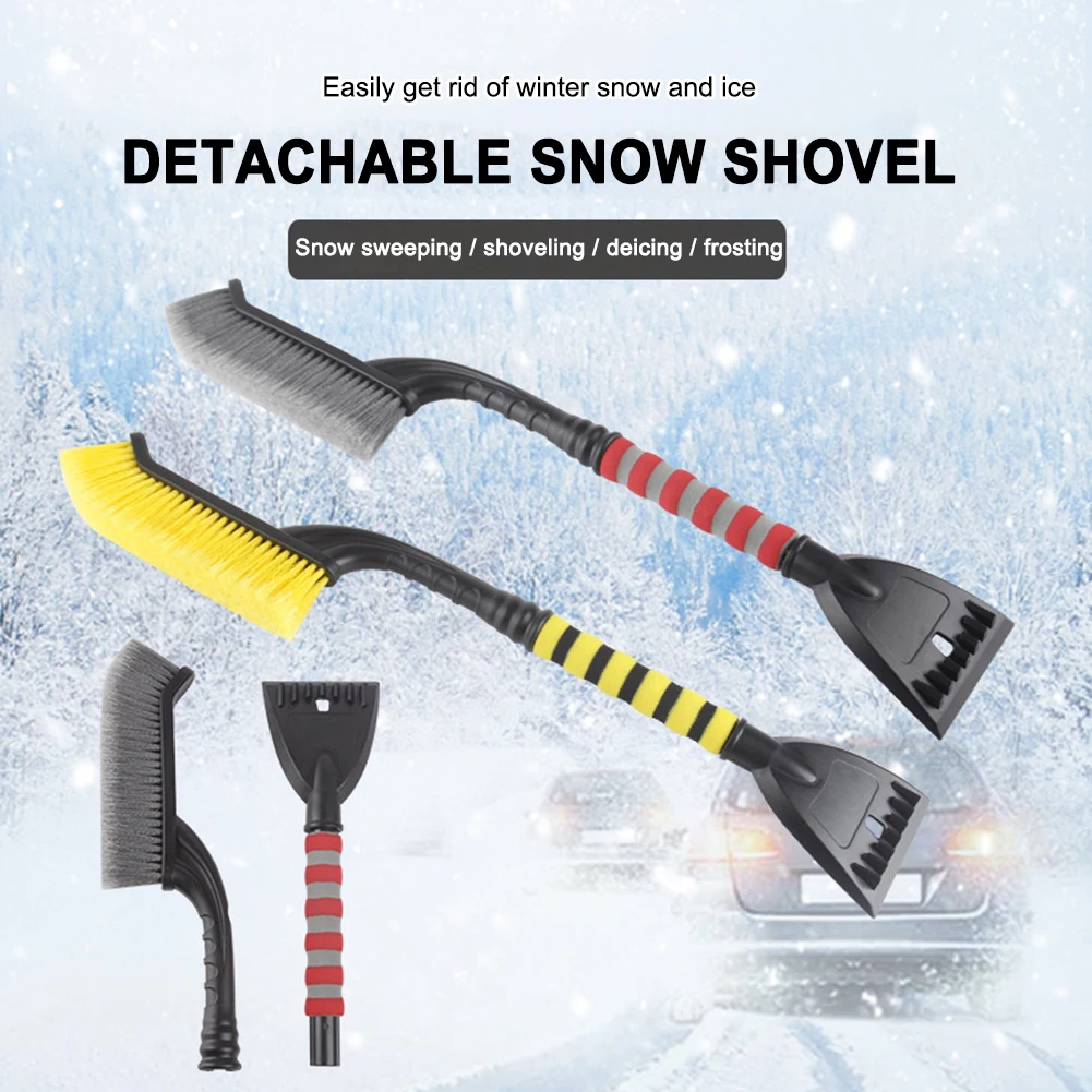 

Detachable Car Snow Shovel Sweeping Cleaning Brush 2 In 1 Auto Windshield Ice Scraper with Foam Handle Cleaning Tools Brushes