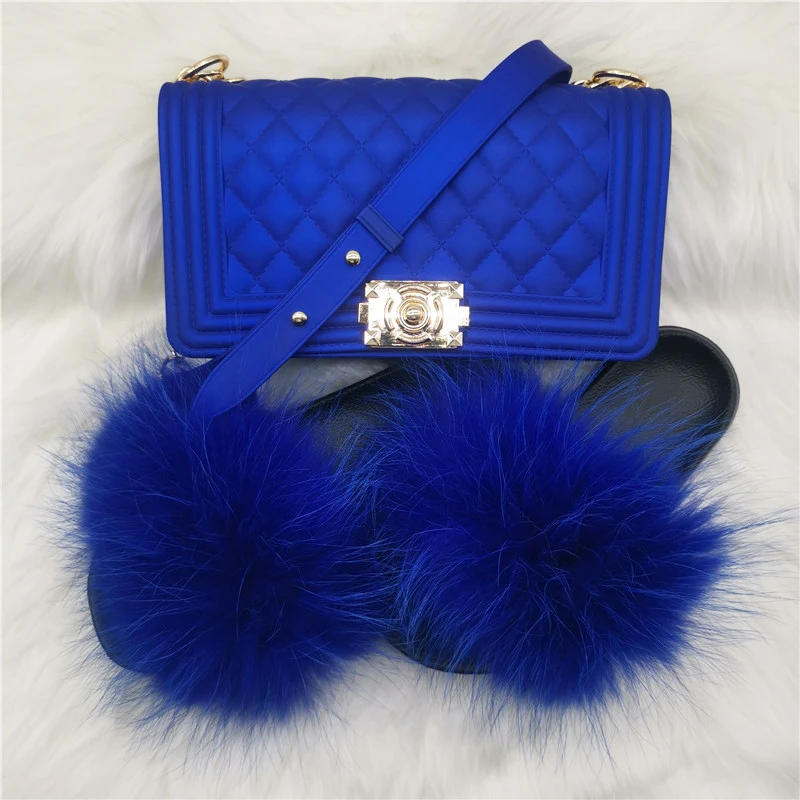 

Шлепанцы женские, из лисьего меха, матовые, мягкие