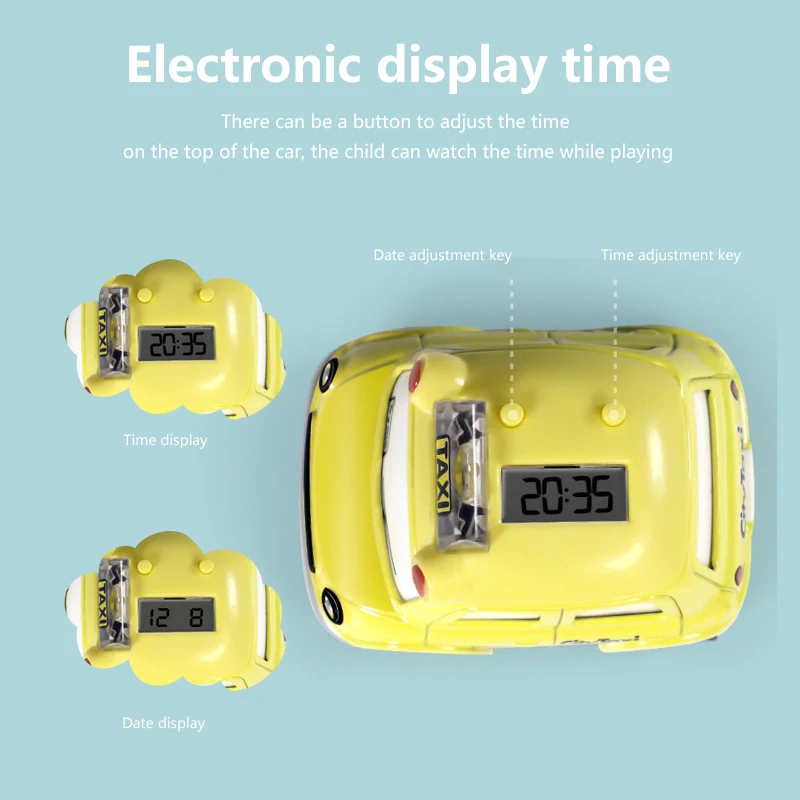 

Inertial Induction Cartoon Car With Sound And Light Children's Toy Watch Kids Boy Girl Gift Alloy Electronic Watch 4 Color Toy