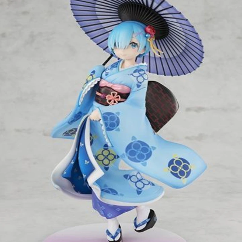 

22cm Anime Rem Kimono Figurine Re:Life In A Different World From Zero Action Figures PVC Collection Model Toy