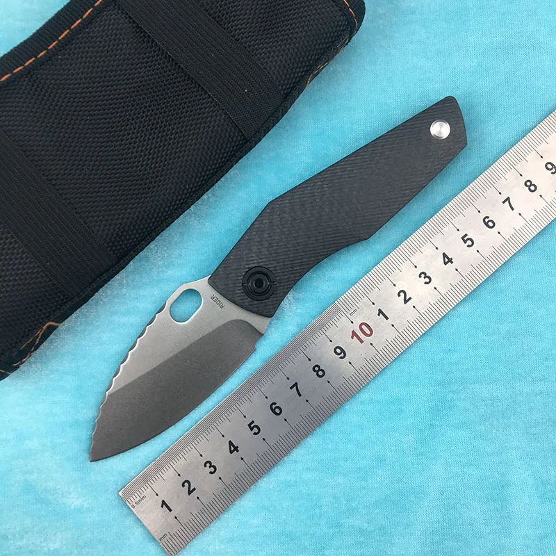 LEMIFSHE SJ75 маленький резервуар складной нож D2 лезвие TC4 титановый сплав+ G10. ручка из углеродного волокна Открытый Кемпинг нож для фруктов EDC