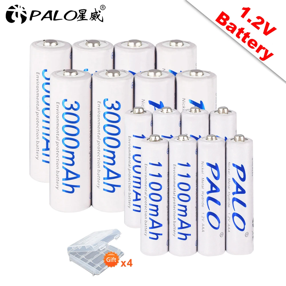 

1.2V AA 3000mAh AAA 1100mAh Rechargeable Battery NI-MH NiMH NI MH Low Self-discharge 2a 3a Rechargeable Batteries for Toy Mp3