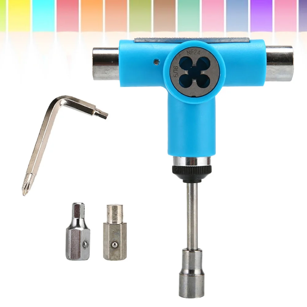 

All-In-One Multifunctional Portable T-tool Tools Set Skateboard Tool for Skateboards Longboards Mini Skateboards and Cruis