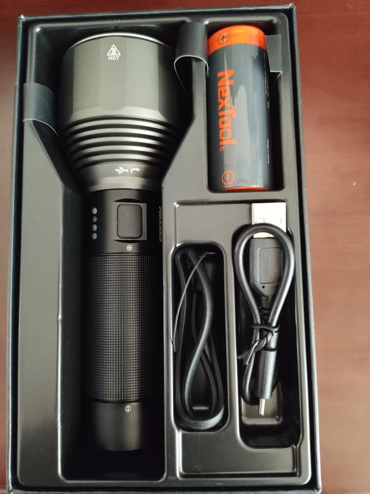 Xiaomi NexTool 2000 лм 380 м наружный светильник-вспышка 5 режимов USB Перезаряжаемый IPX7 водонепроницаемый портативный светильник-вспышка для путешествий и кемпинга