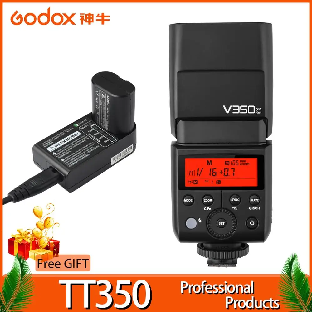 Godox TT350 Вспышка 1/8000s GN36 2,4G Беспроводная ttl HSS мини Вспышка Speedlite XPro X1T для Canon Nikon sony Fuji Olympus DSLR камера