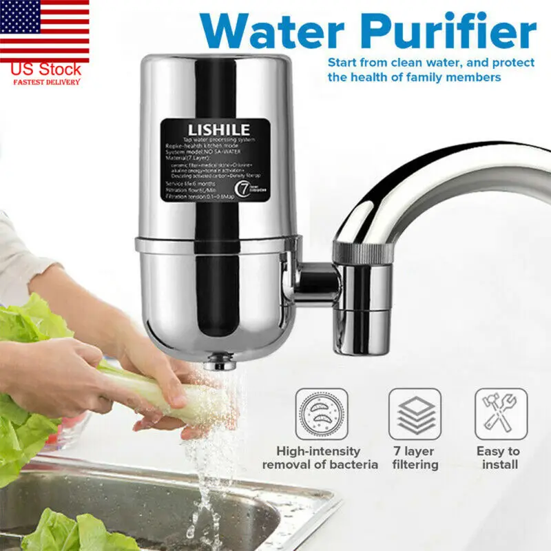 

Faucet Water Filter For Kitchen Sink Or Bathroom Mount Filtration Tap Purifier