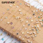 Набор для изготовления ювелирных изделий GUFEATHER, набор аксессуаров для изготовления ювелирных изделий, цепочка из никеля с покрытием из 18-каратного золота, без фианита, 1 млот