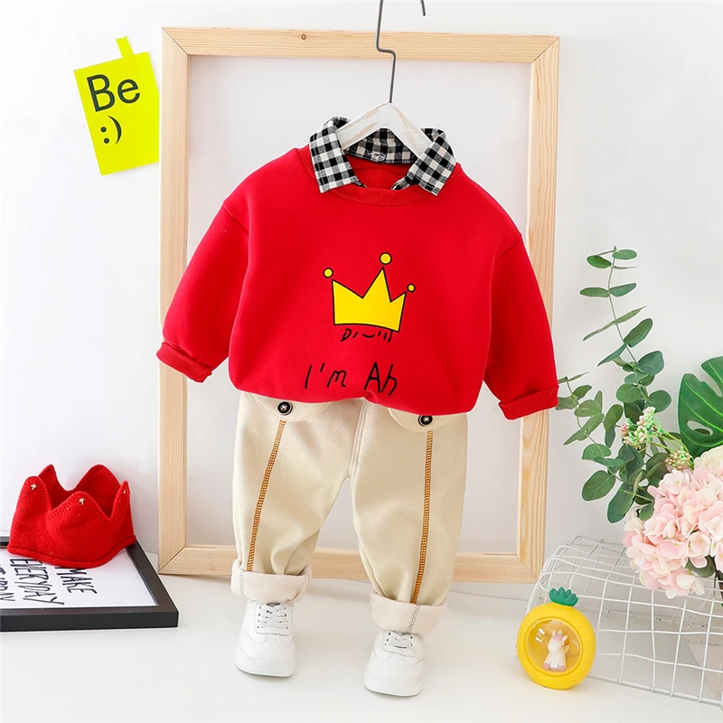 WENWENDEXINGFU/Осенняя Одежда для младенцев костюмы малышей комплекты одежды маленьких