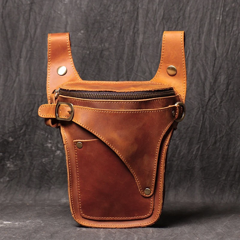 Скидка Мужская кожаная сумка с ремнем ручной работы, оригинальный ремень в стиле ретро, кожаная сумка для мотоцикла Crazy Horse, сумка на мобильный теле...