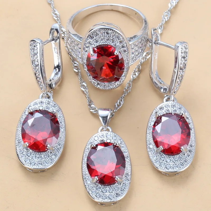 Лидер продаж 11 женские свадебные аксессуары серебряный цвет красный гранат CZ