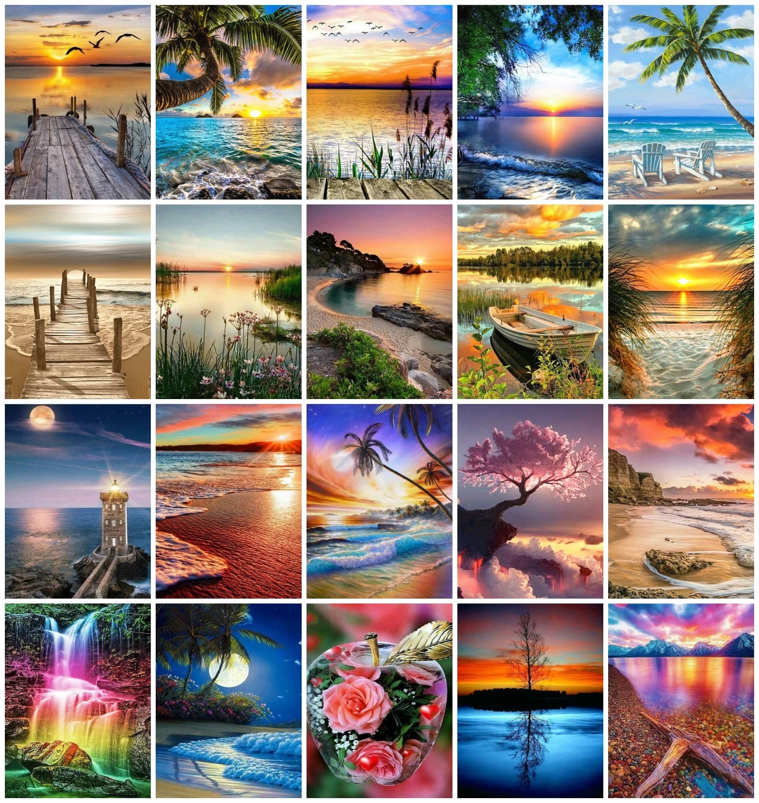 

AZQSD Seaside Oil Painting By Numbers Paint By Numbers For Adults Scenery Unframed Decoration Wall Art Hand Paint Kits Canvas