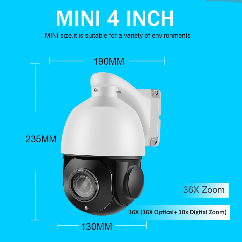 IMPORX 5.0MP PTZ IP камера наружная Водонепроницаемая HD 1944P 36X зум Мини скоростная купольная камера H.265 IR-Cut 80M P2P CCTV камера безопасности