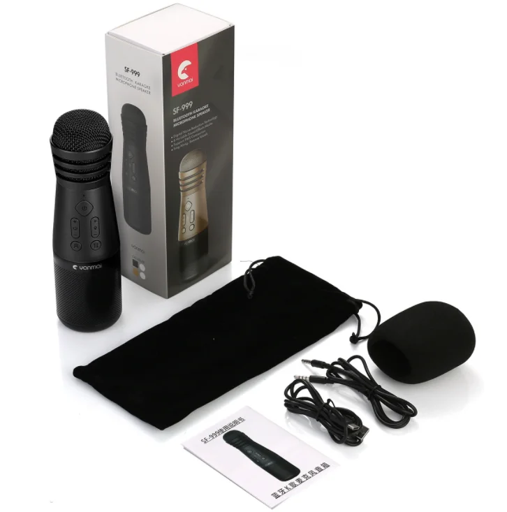 Портативный беспроводной караоке-микрофон с Bluetooth кардиоидный микрофон