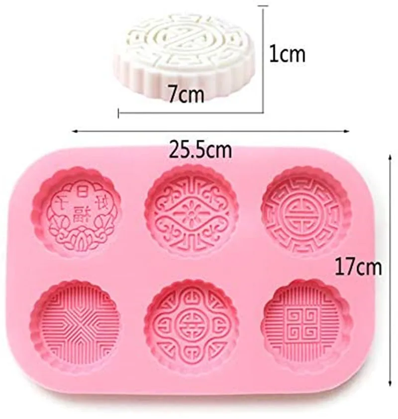 Силиконовая форма для торта 6 ячеек круглая Шоколадная плитка|jelly mould|handmade soap moldsoap