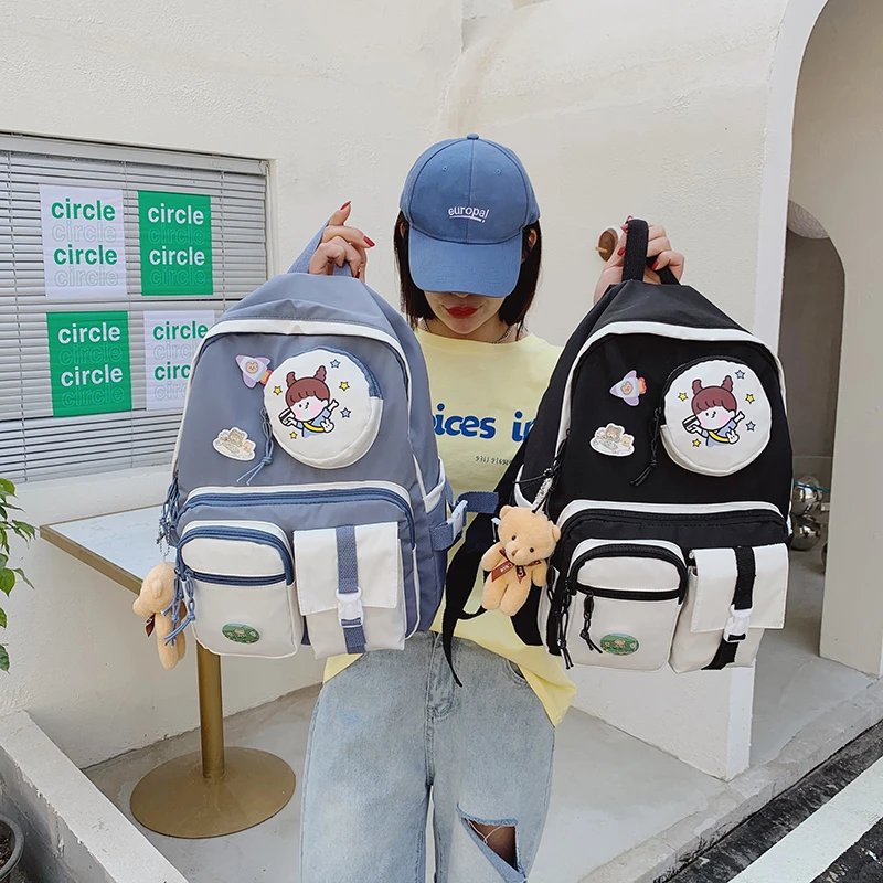 Рюкзак женский Kawaii, нейлоновый, водонепроницаемый, большой вместимости, для школы и путешествий, лето 2021