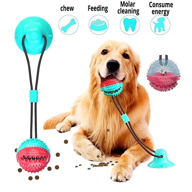

Dog toys interactive dog rope ball pull toy with suction cup tooth cleaning toy Pet Puppy Elasticity Ball Dogs Chew Pet Supplies