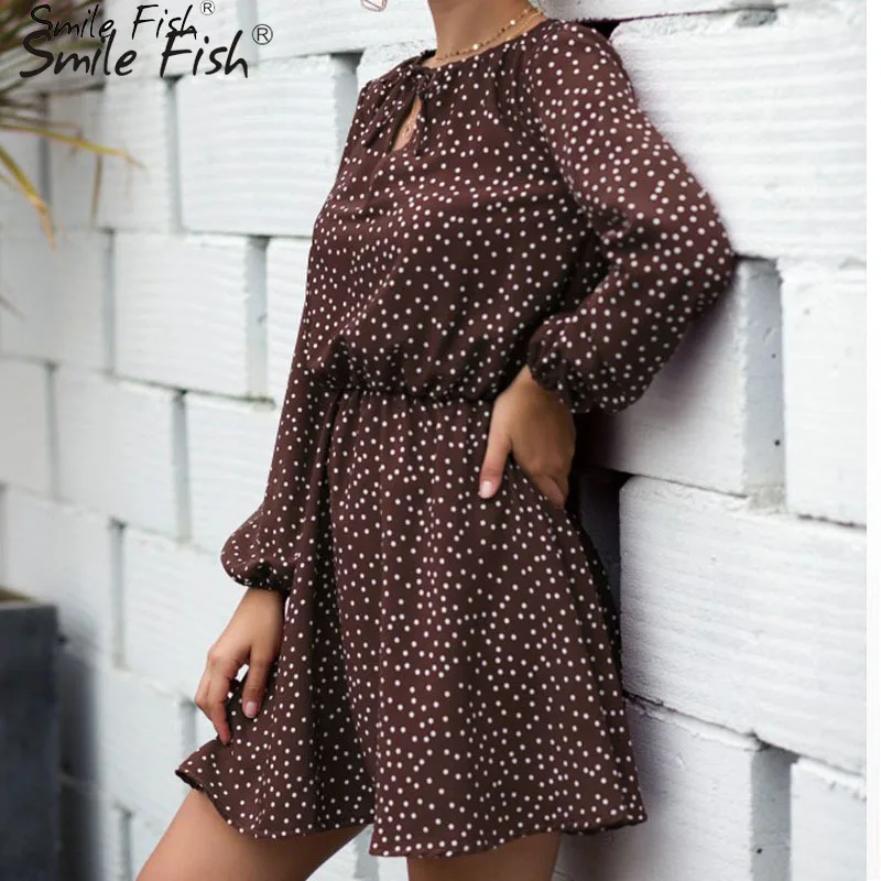 Модные шифоновые женские трапециевидные облегающие офисные платья кофейного